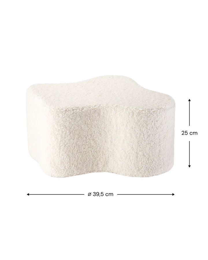 Wigiwama creme wit wolk poef